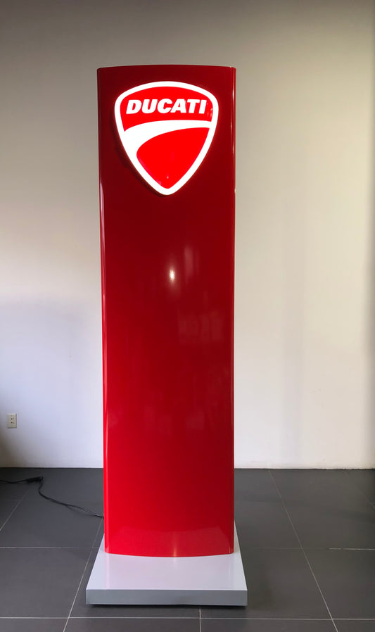 Ducati Dealer Sign - Authentic Illuminated Showroom Totem Sign