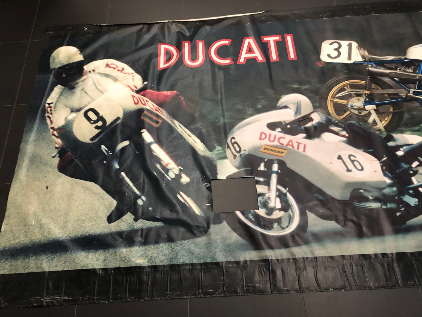 Ducati Dealer Wall Banner 1 Of 1 Made - 43 FT Long by 6FT 9 Inch High - High Res. Color with Signature