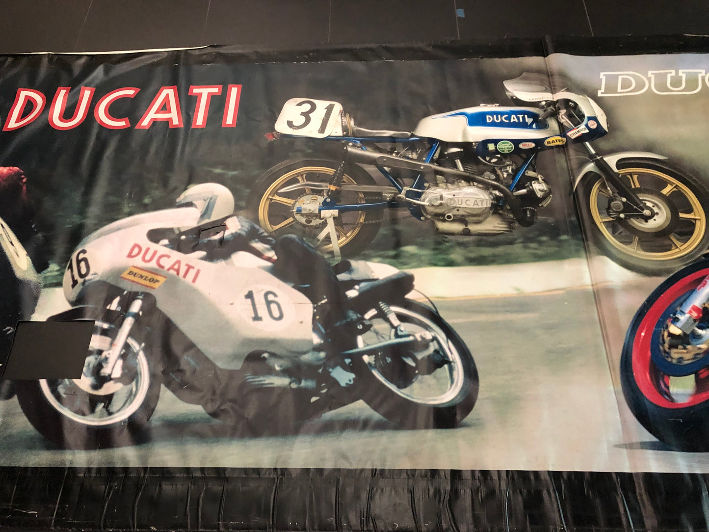 Ducati Dealer Wall Banner 1 Of 1 Made - 43 FT Long by 6FT 9 Inch High - High Res. Color with Signature