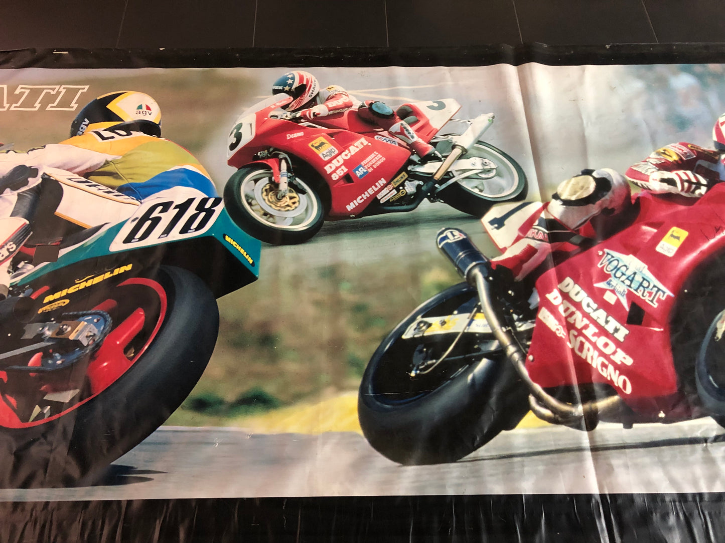 Ducati Dealer Wall Banner 1 Of 1 Made - 43 FT Long by 6FT 9 Inch High - High Res. Color with Signature