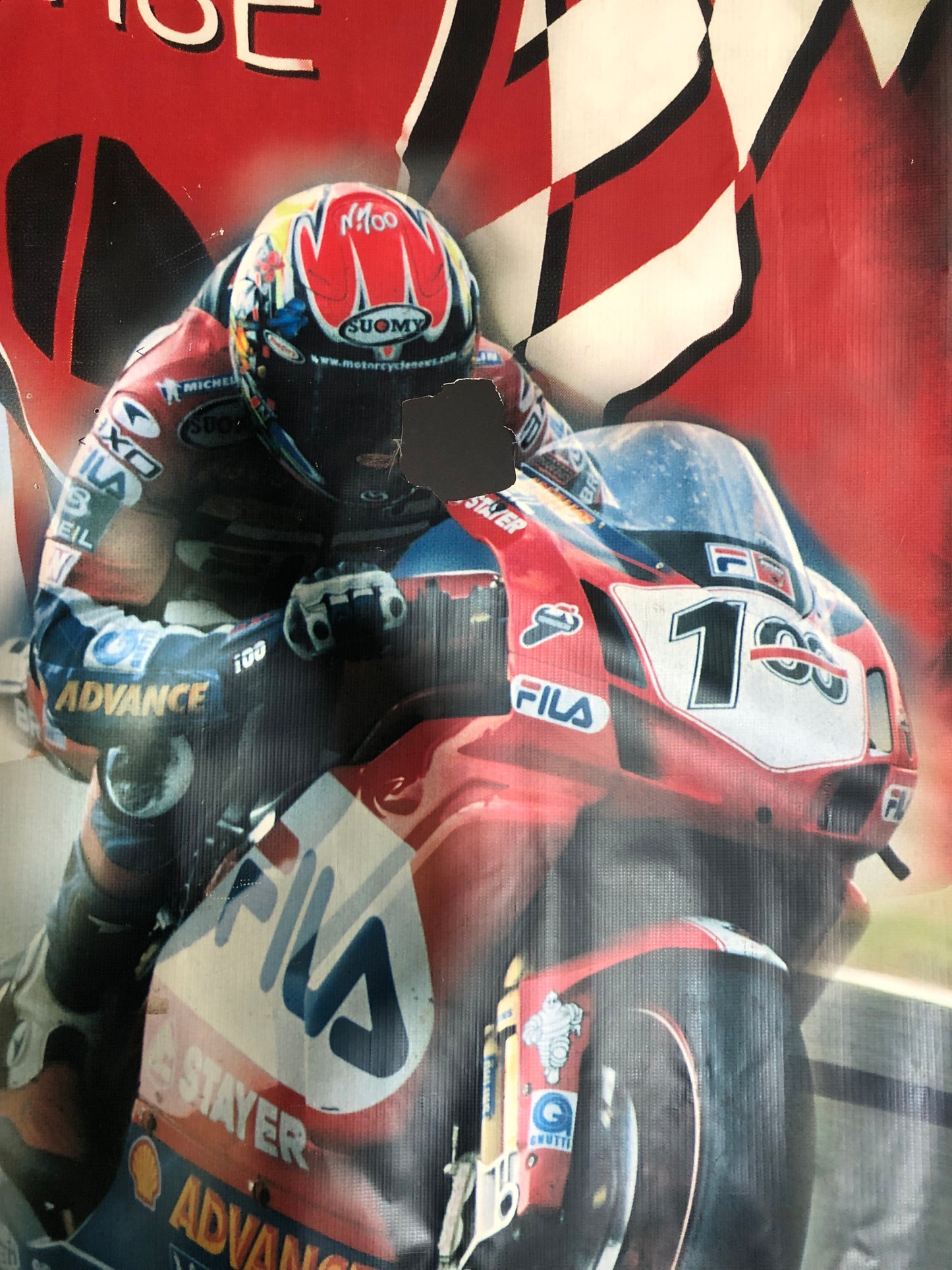 Ducati Dealer Wall Banner 1 Of 1 Made - 43 FT Long by 6FT 9 Inch High - High Res. Color with Signature