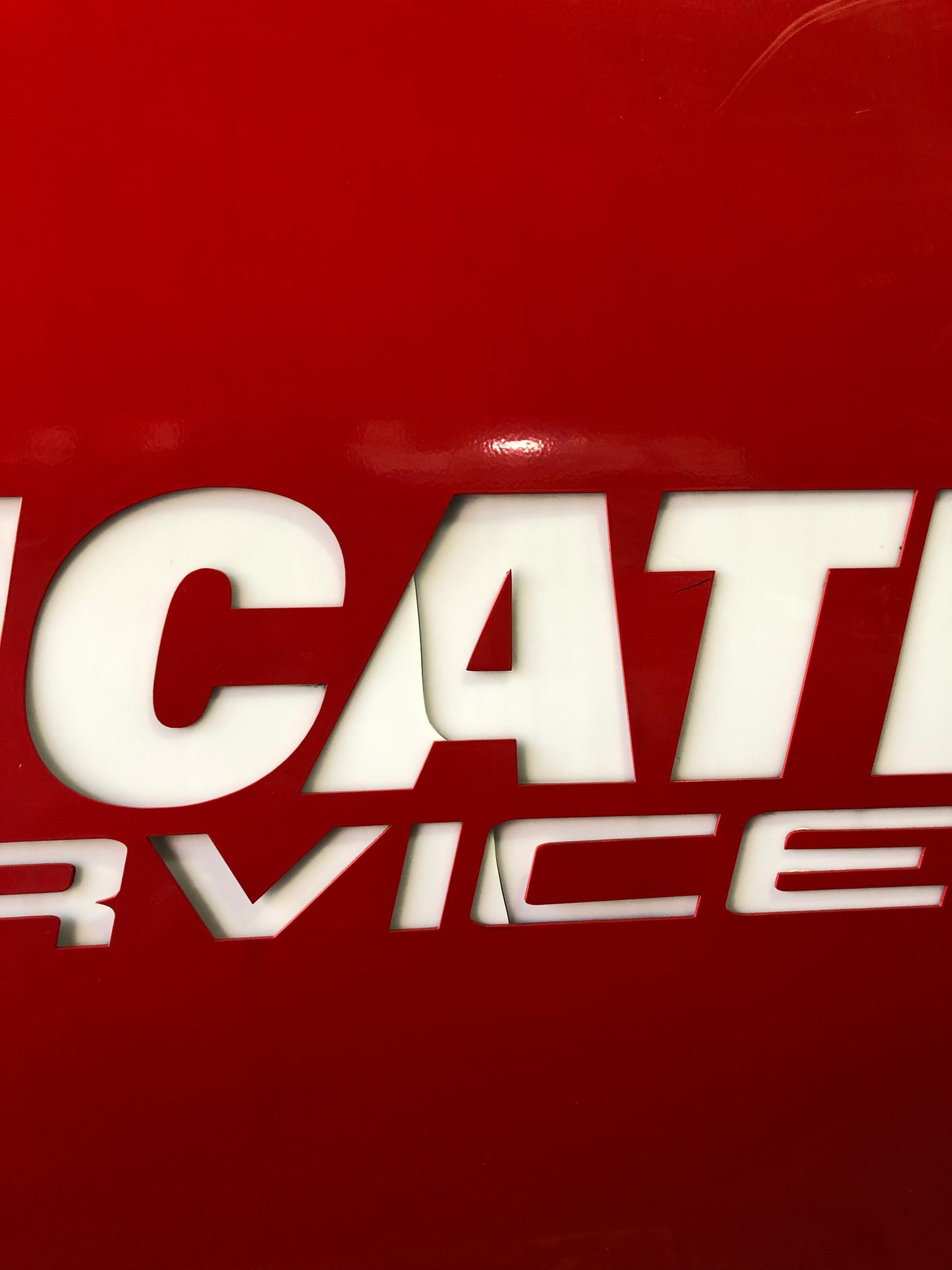 Ducati Dealer Sign - Authentic Illuminated Service Stamp Sign - Double-Sided