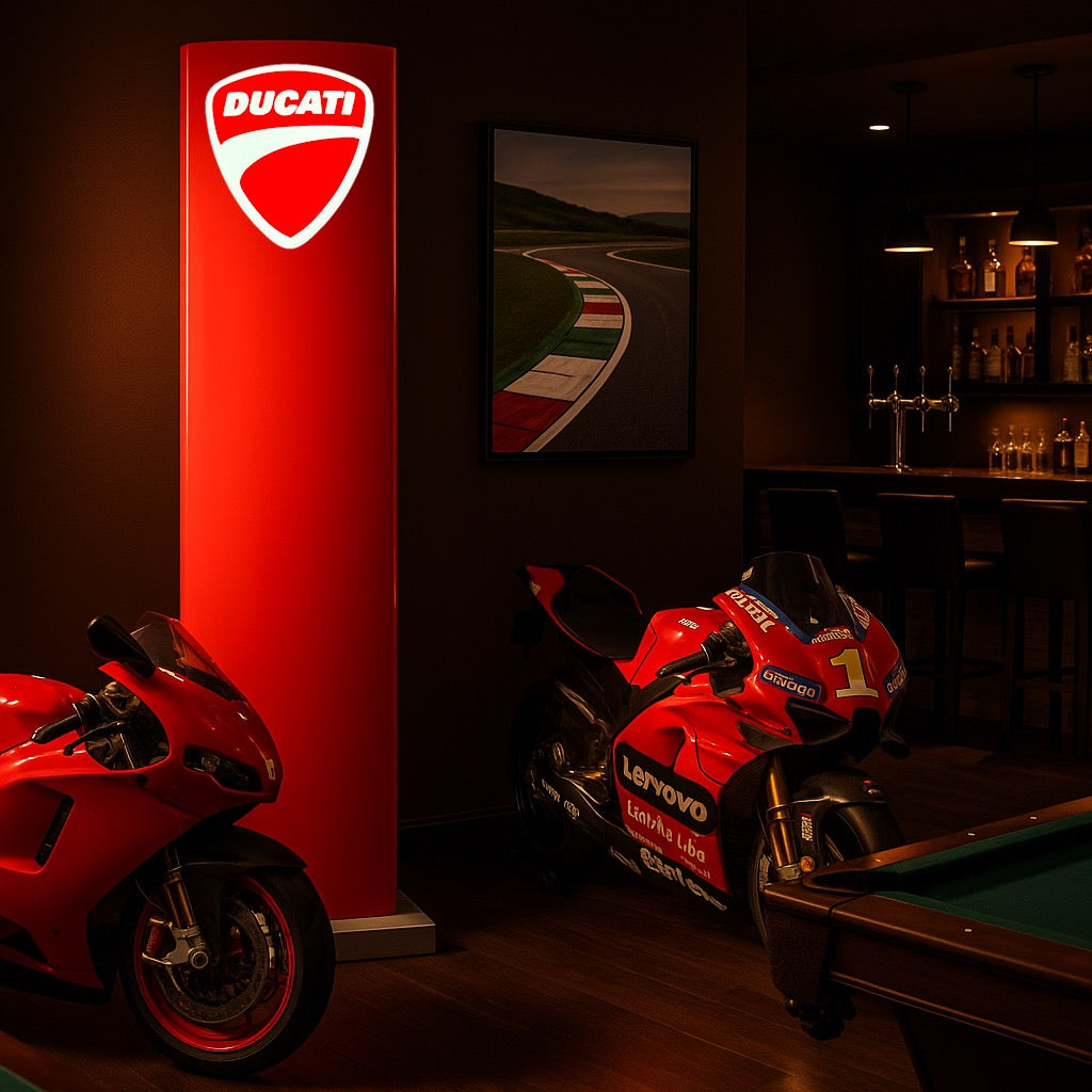 Ducati Dealer Sign - Authentic Illuminated Showroom Totem Sign