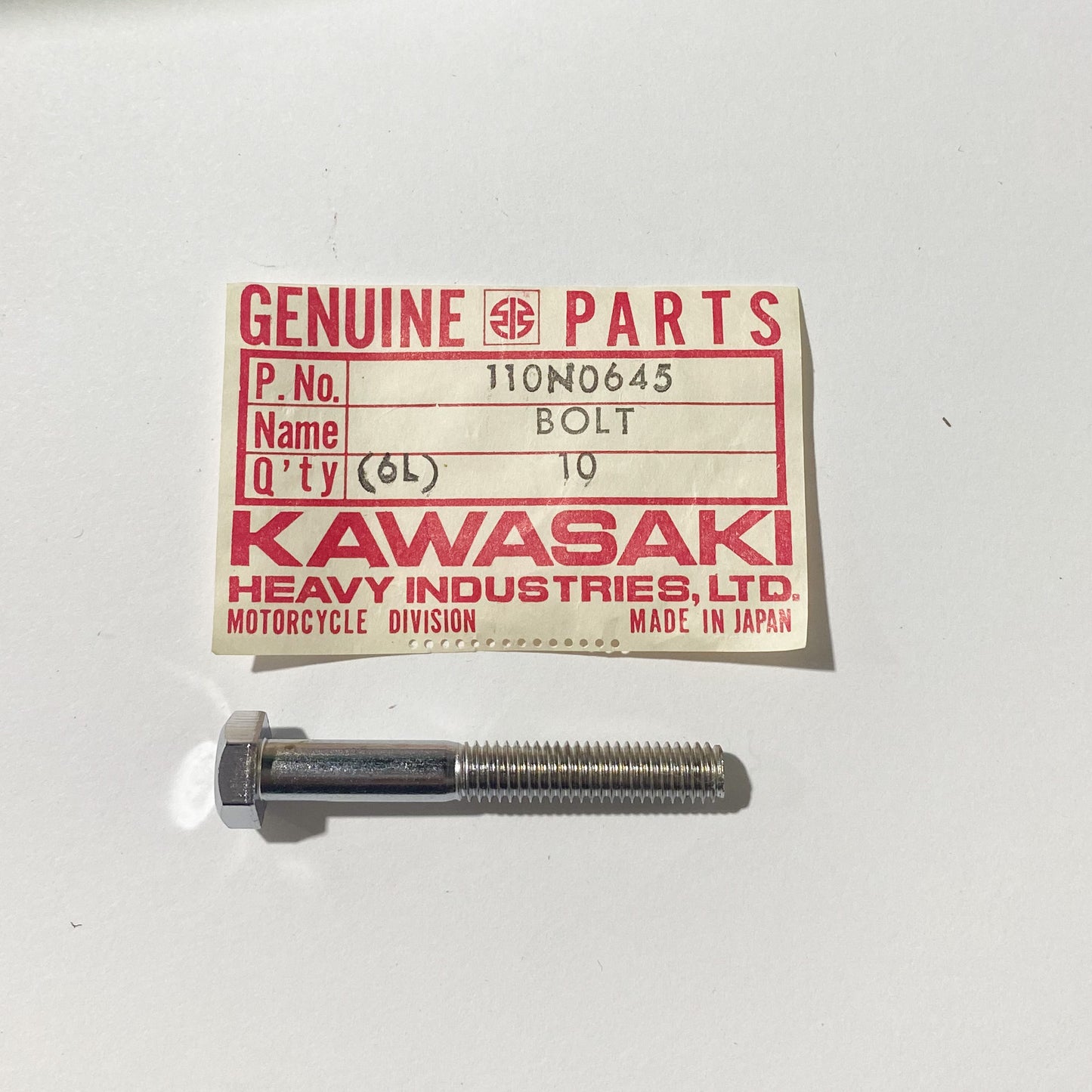 KAWASAKI BOLT,HEX HEAD,6X45 110N0645