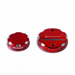 Ducati Multistrada Billet Brake and Clutch Reservoir Covers - Red 96180331A