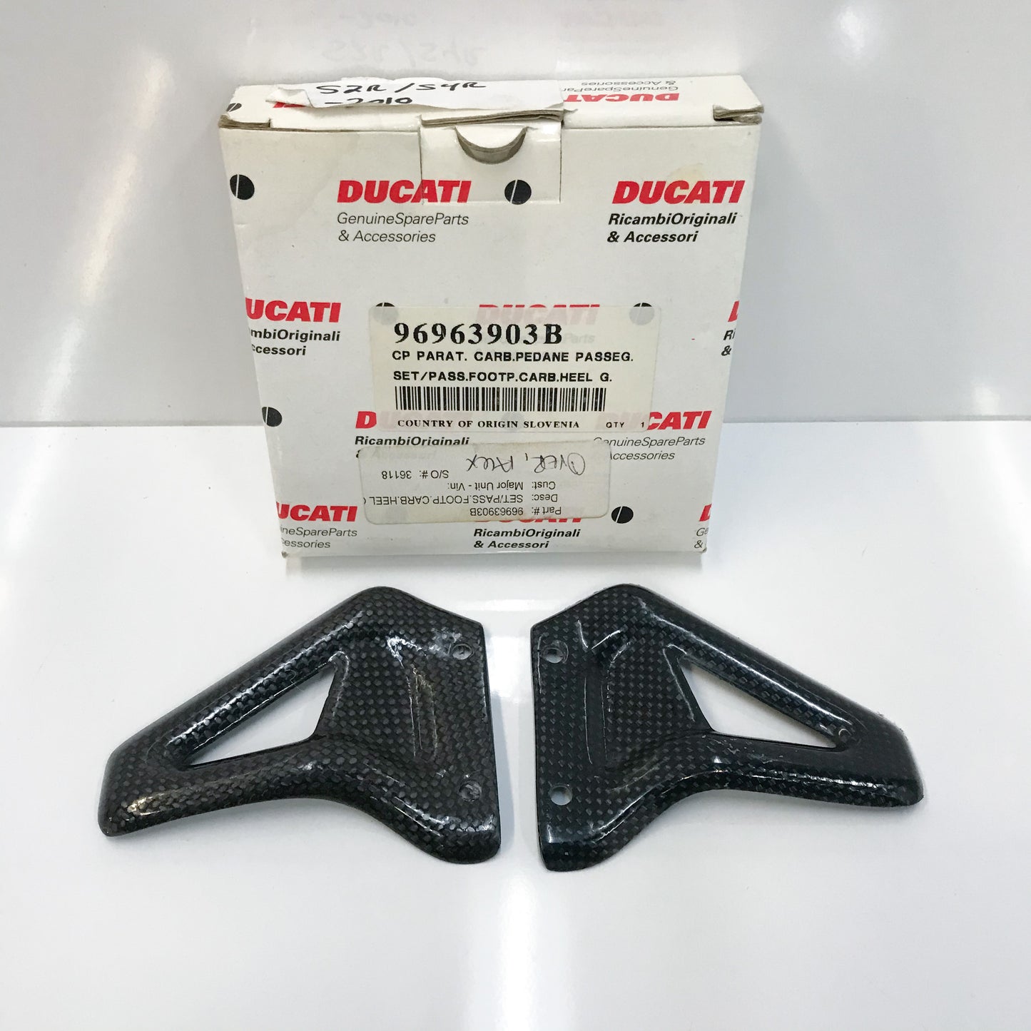Ducati Carbon Heel Guards - M1000/ S2R/ S4R / S4RS - 96963903B