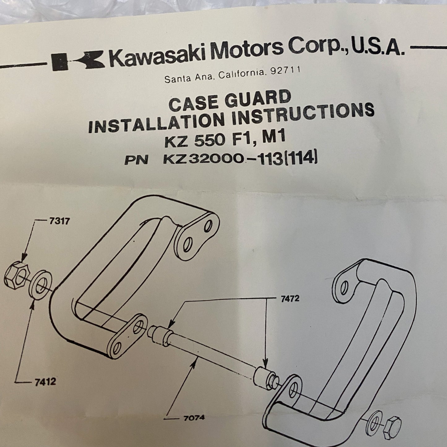 Kawasaki KZ550 Engine Case Guard Chrome K32000-114