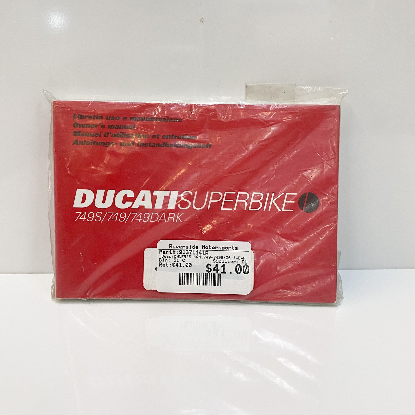 Ducati 749/ 749S / 749 Dark Owners Manual 91371141A
