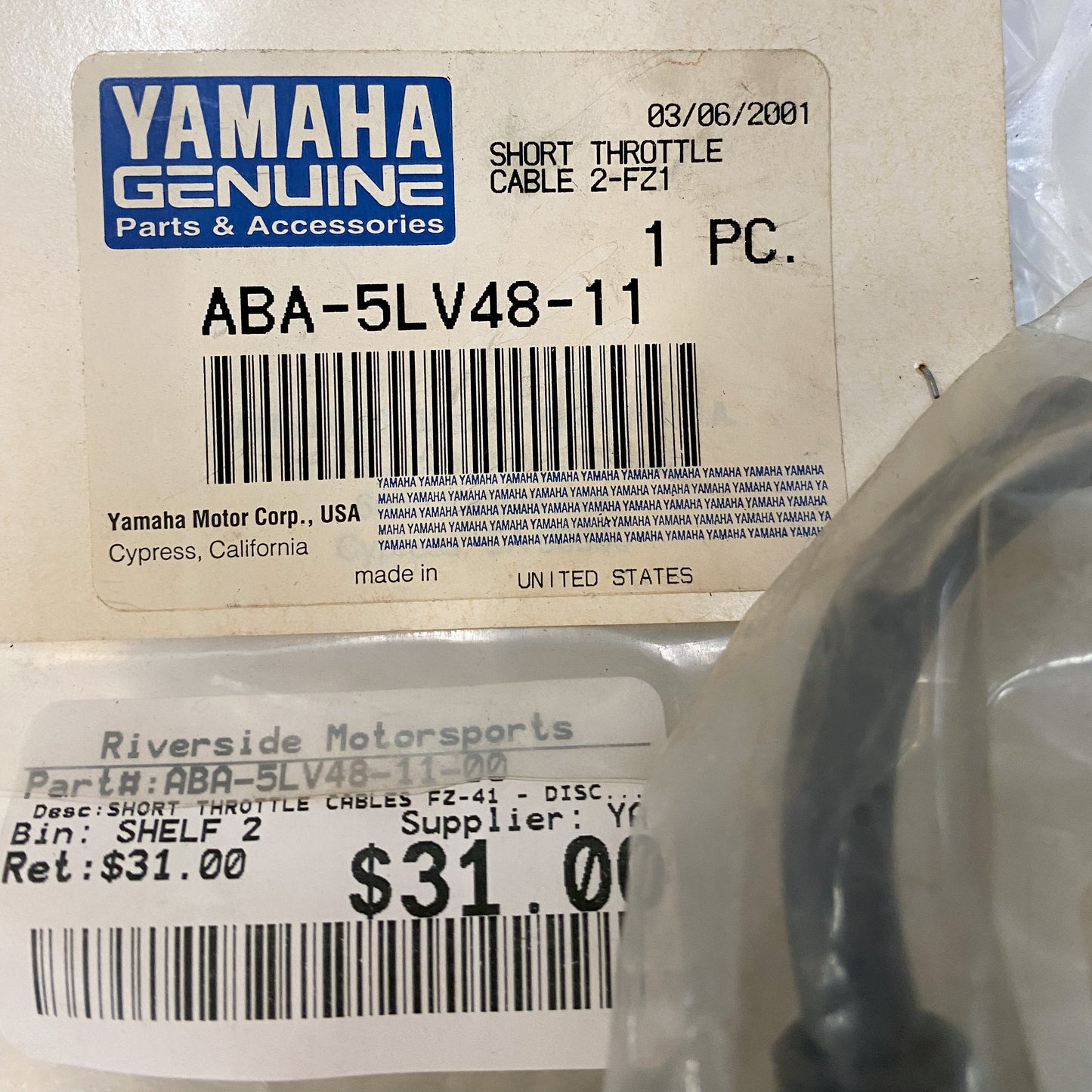 Yamaha GYTR Short Throttle Cables For FZ-1 ABA-5LV48-11-00