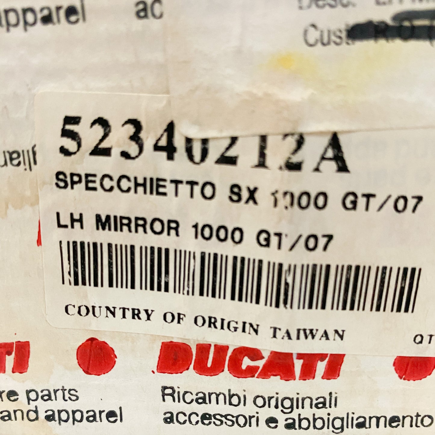 Ducati GT 1000 Left Mirror 52340212A