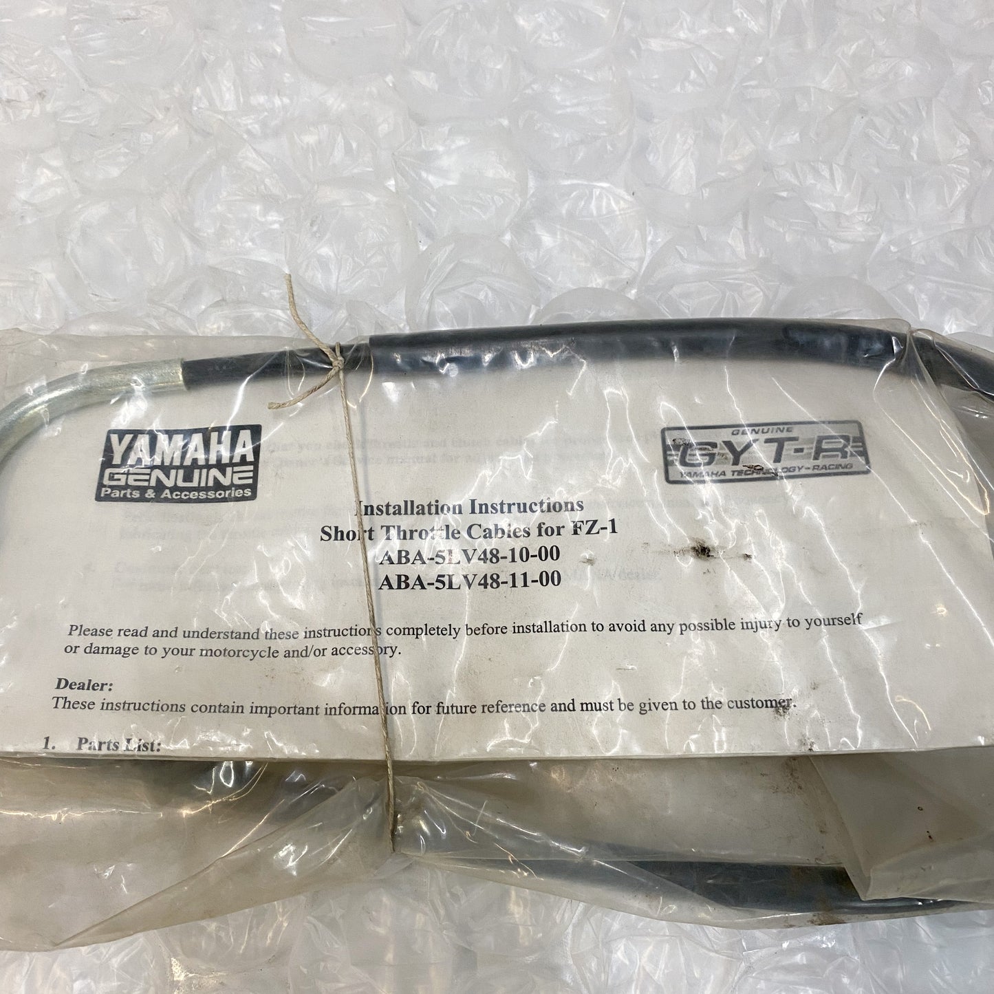 Yamaha GYTR Short Throttle Cables For FZ-1 ABA-5LV48-11-00