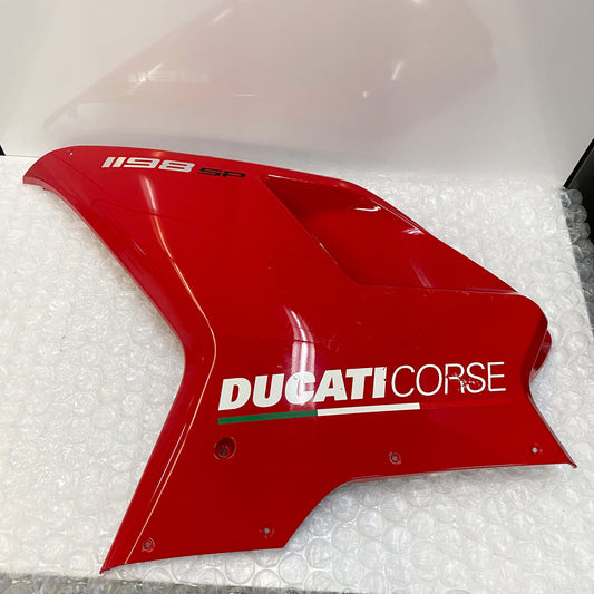 Ducati 1198 SP Left Hand Upper Half Fairing Red 48012371CA