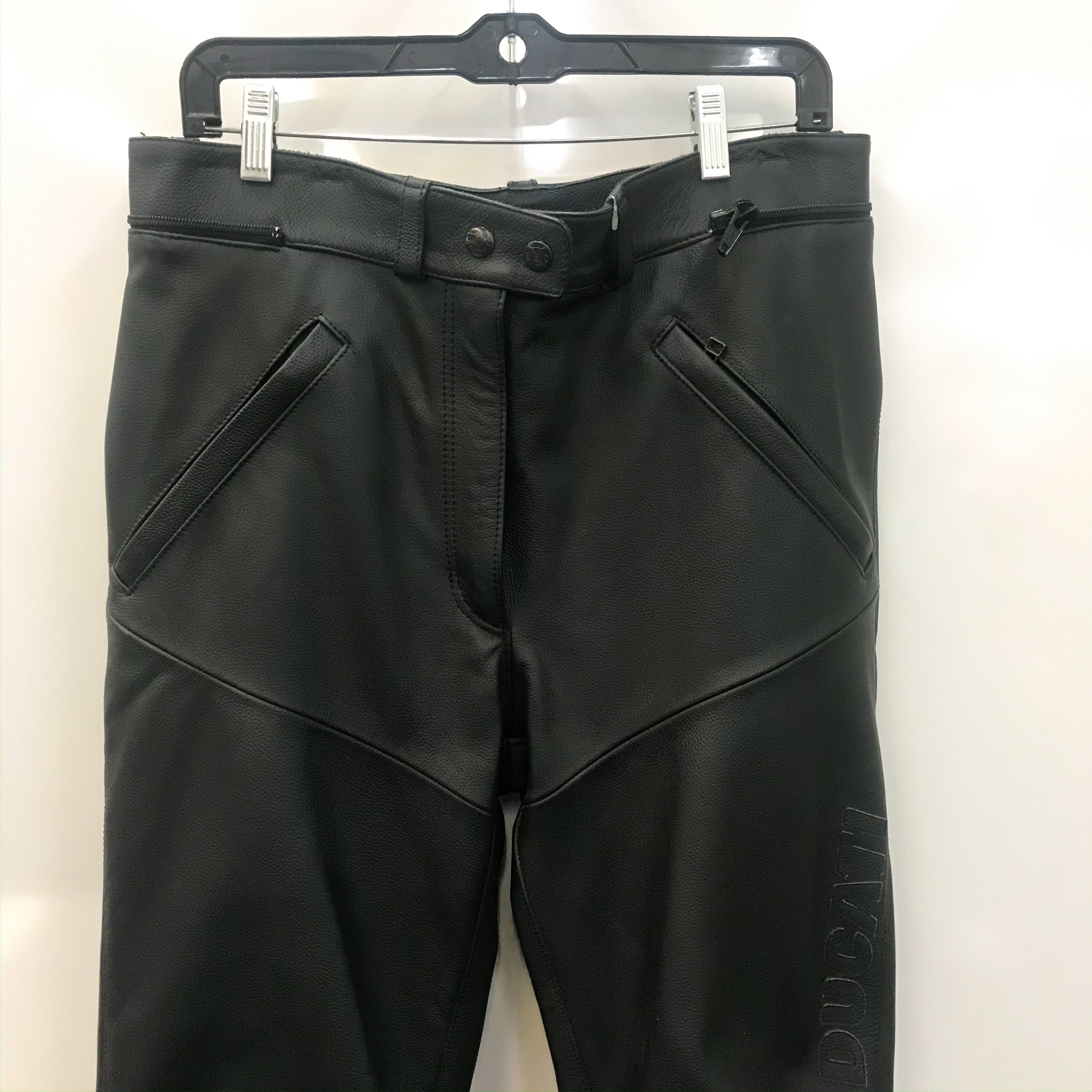 Leather Trousers CE Armored Slider Motorcycle Touring Motorbike Black