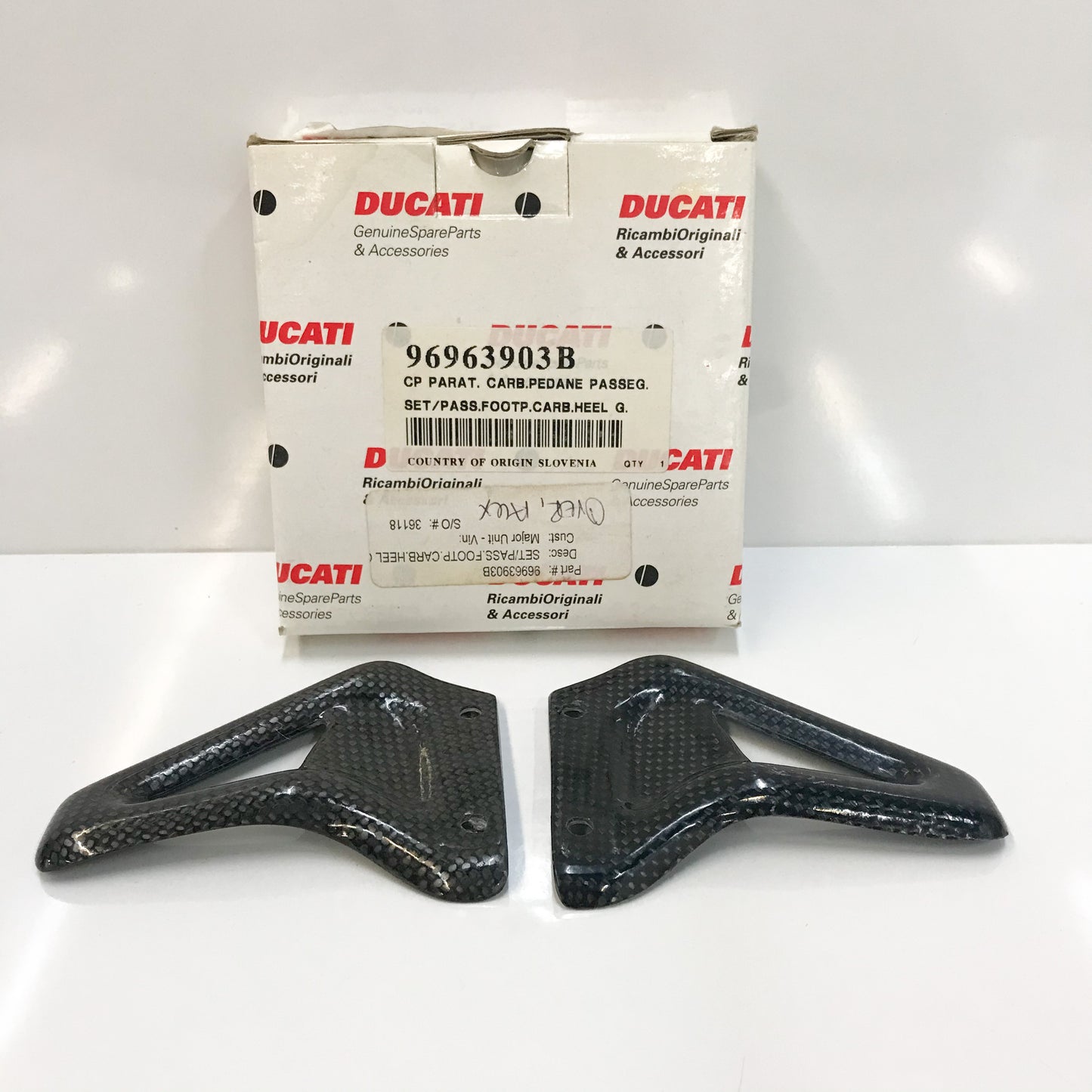 Ducati Carbon Heel Guards - M1000/ S2R/ S4R / S4RS - 96963903B