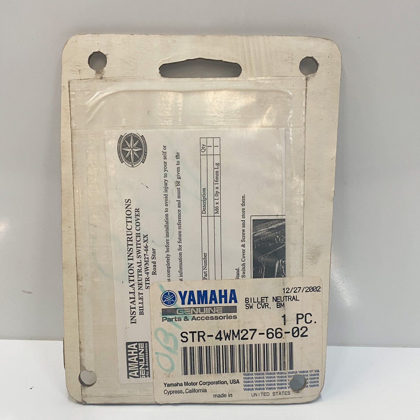 Yamaha Billet Neutral Switch Cover, Ball Milled STR-4WM27-66-02