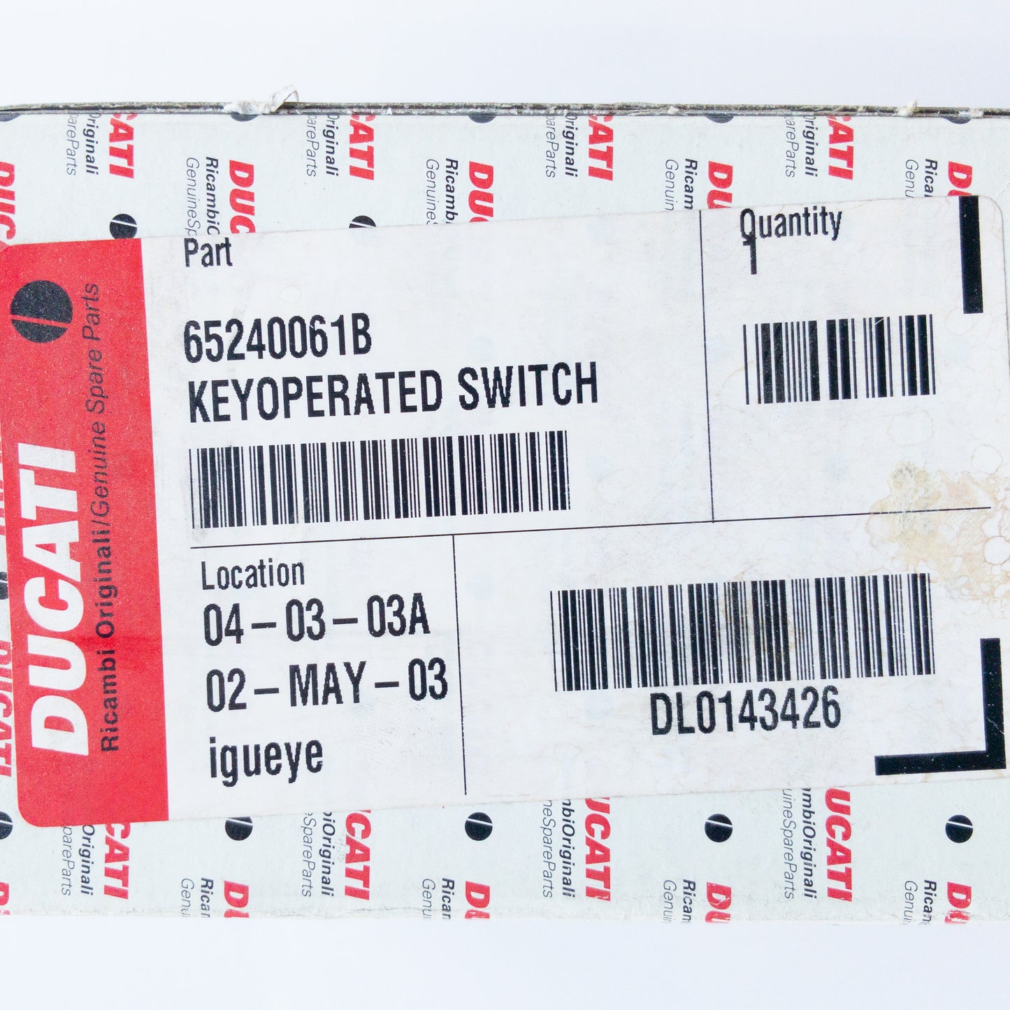 Ducati Key-Operated Switch SS/03 65240061B