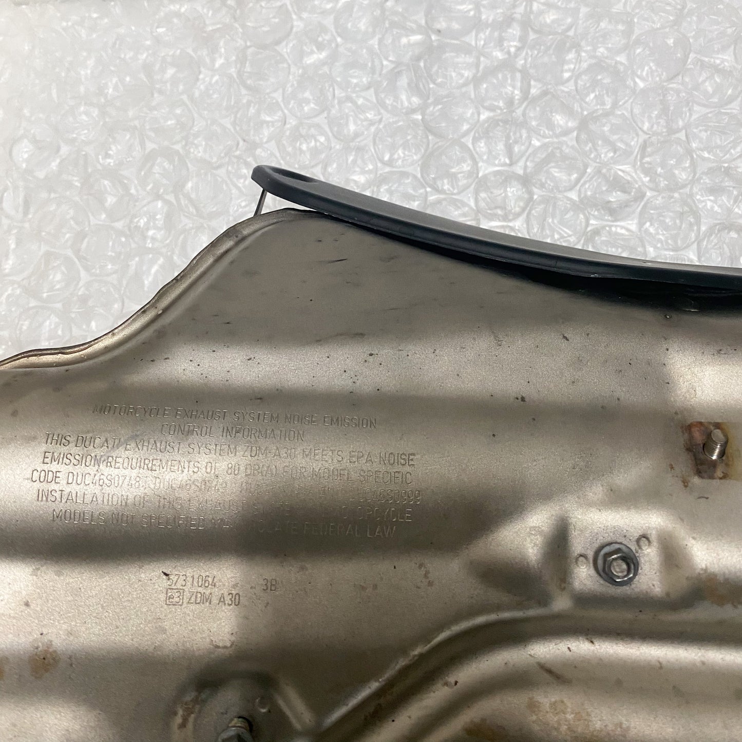 Ducati 749/999 Exhaust Silencer and Heat Guard Take-Off 57310643B