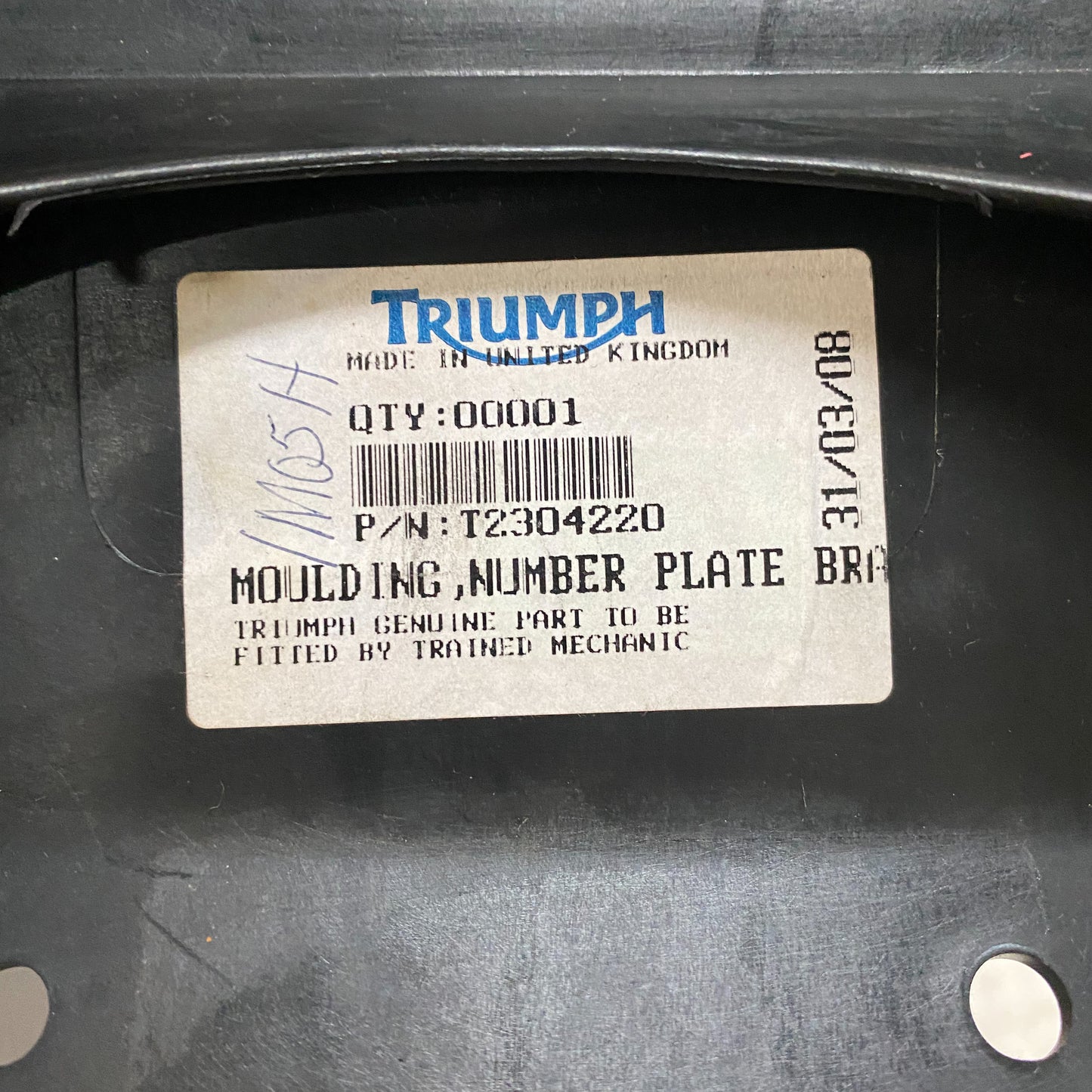 Triumph Moulding, Number Plate Bracket T2304220