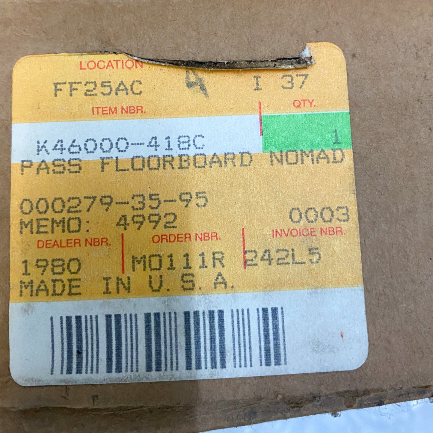Kawasaki Passenger Floorboards Nomad K46000-418C