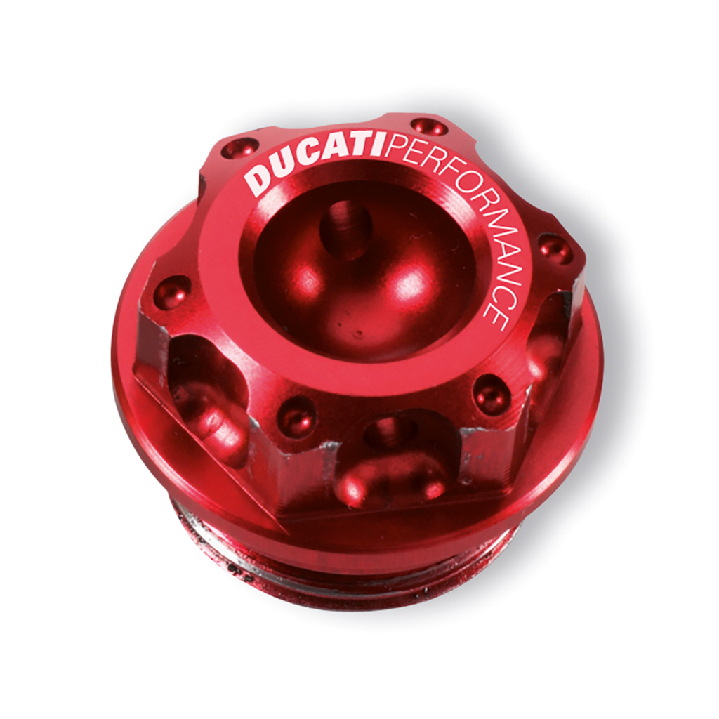Ducati Anodized Billet Aluminum Oil Filler Plug, Red 96852208B
